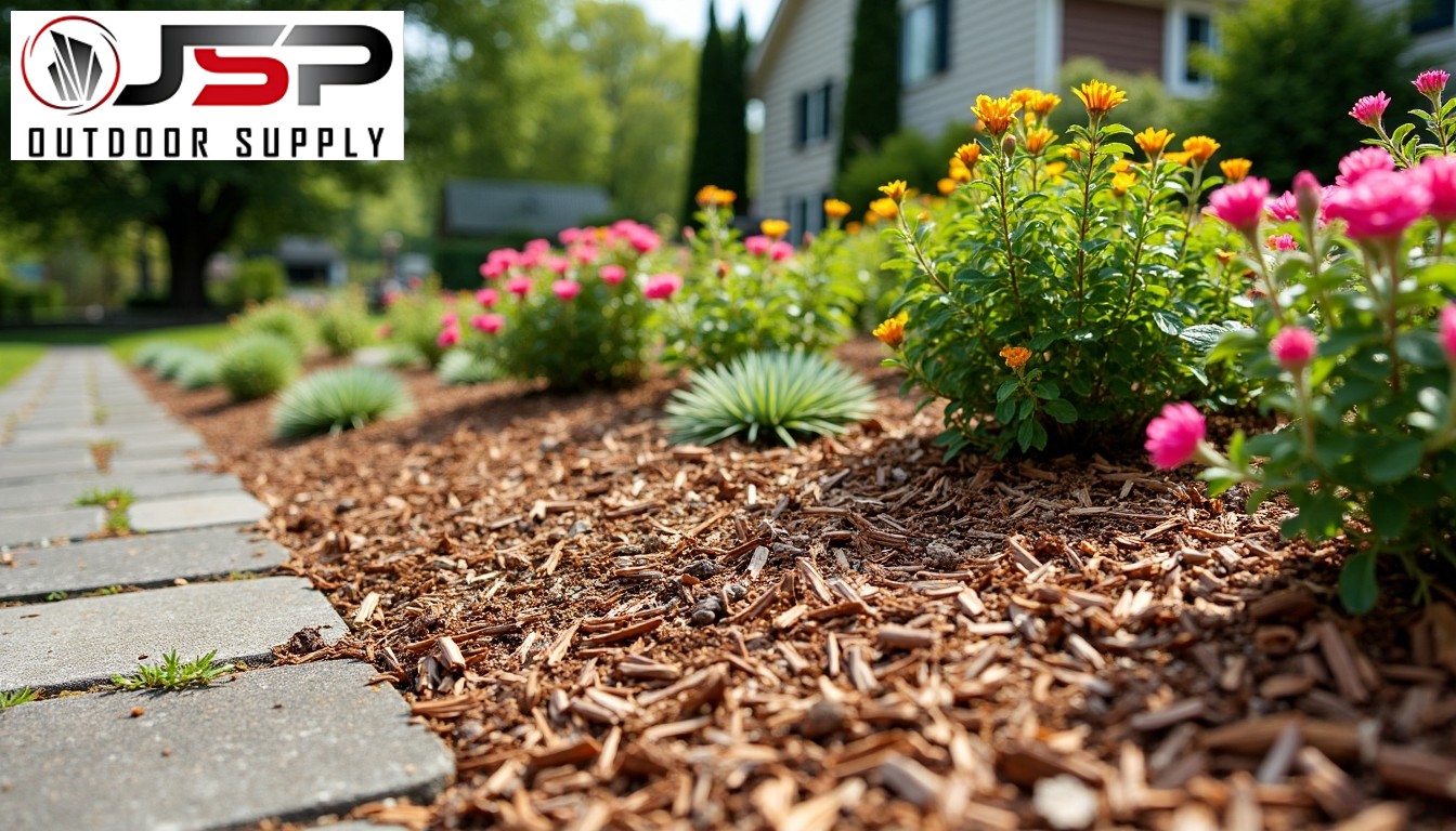 A view of bark mulch