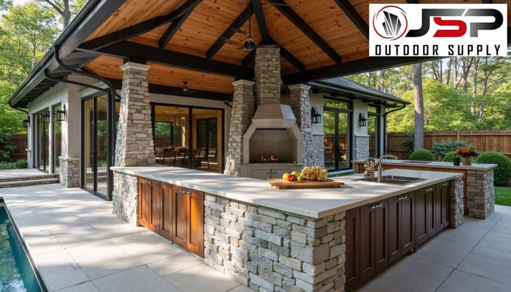 Oversized Stone Slab Benefits: Taylor Outdoor Kitchen Design