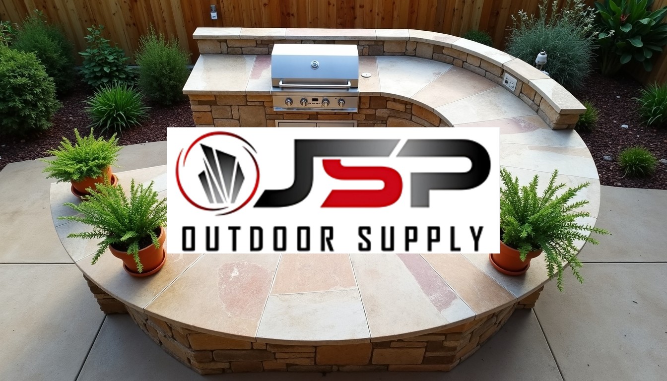 Bird's eye view of an outdoor kitchen