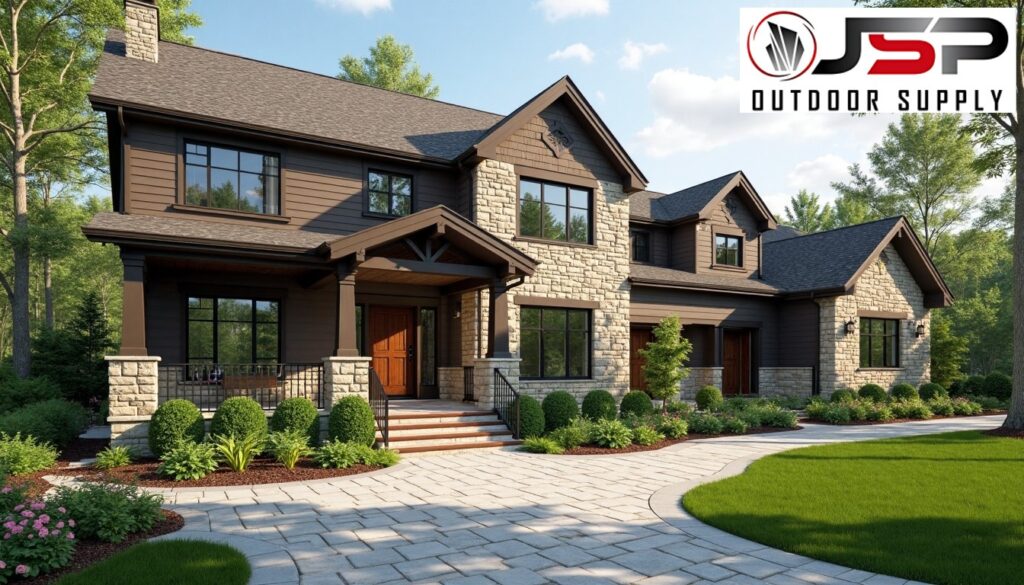 Locally-quarried stone materials.