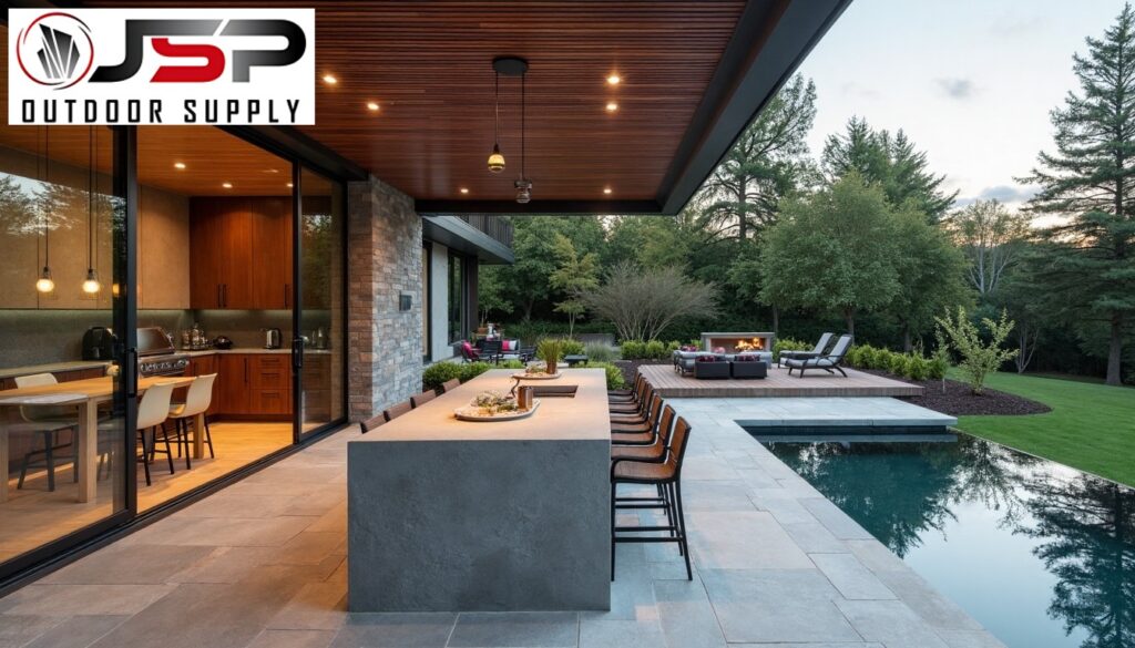 Oversized Stone Slabs: Lago Vista Outdoor Kitchen Makeover