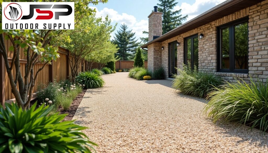 Decomposed granite is a viable option for high-traffic areas.