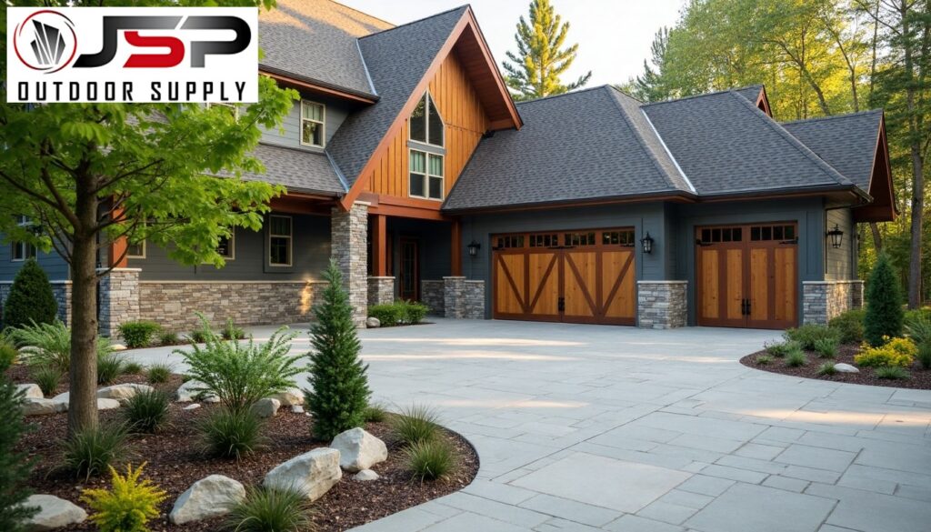 View of limestone veneer on a house