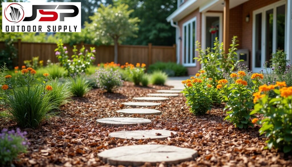 A view of bark mulch