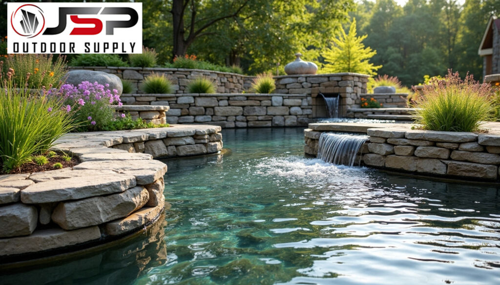 Appropriate stone materials for water features.