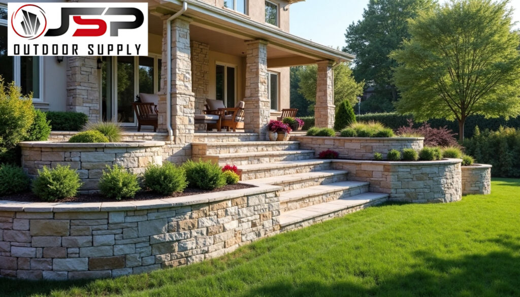 Advantages of retaining wall blocks in creating usable outdoor space.