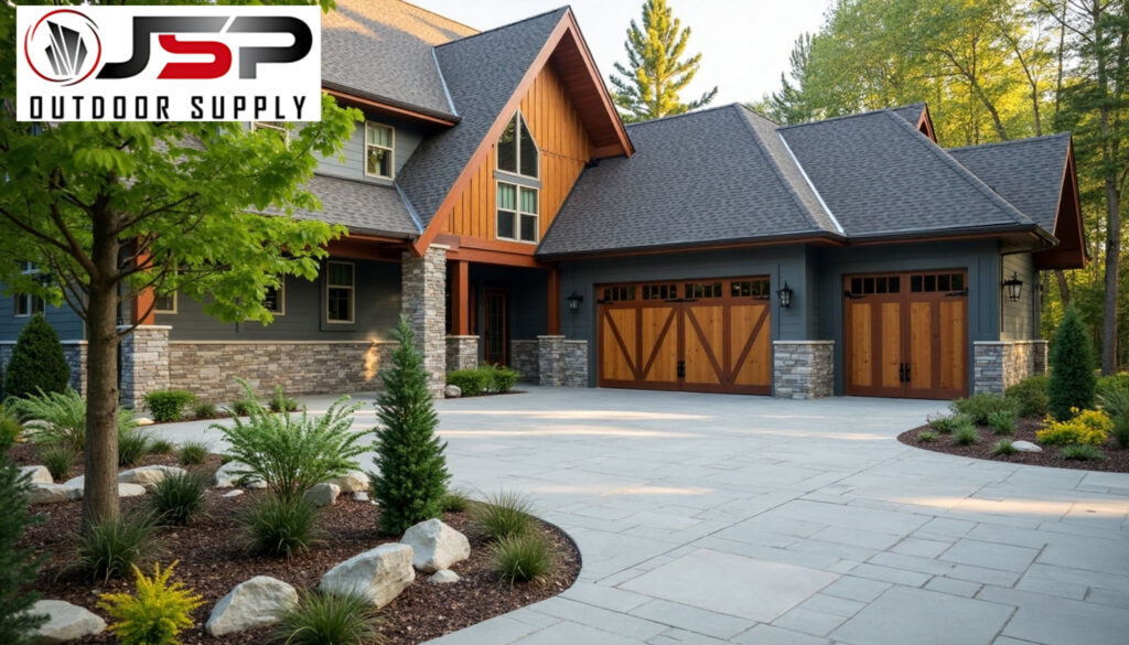 View of limestone veneer on a house
