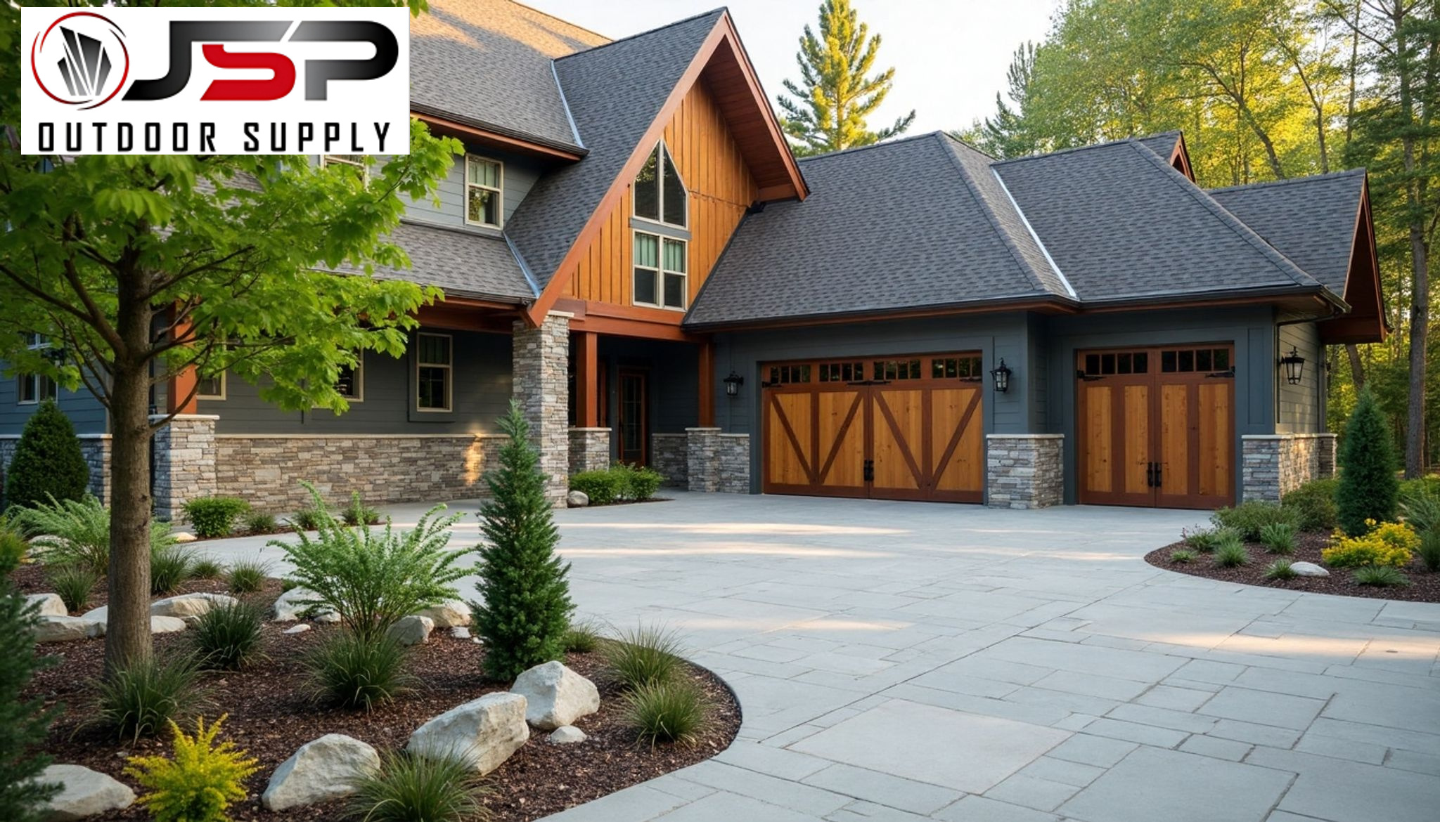 View of limestone veneer on a house