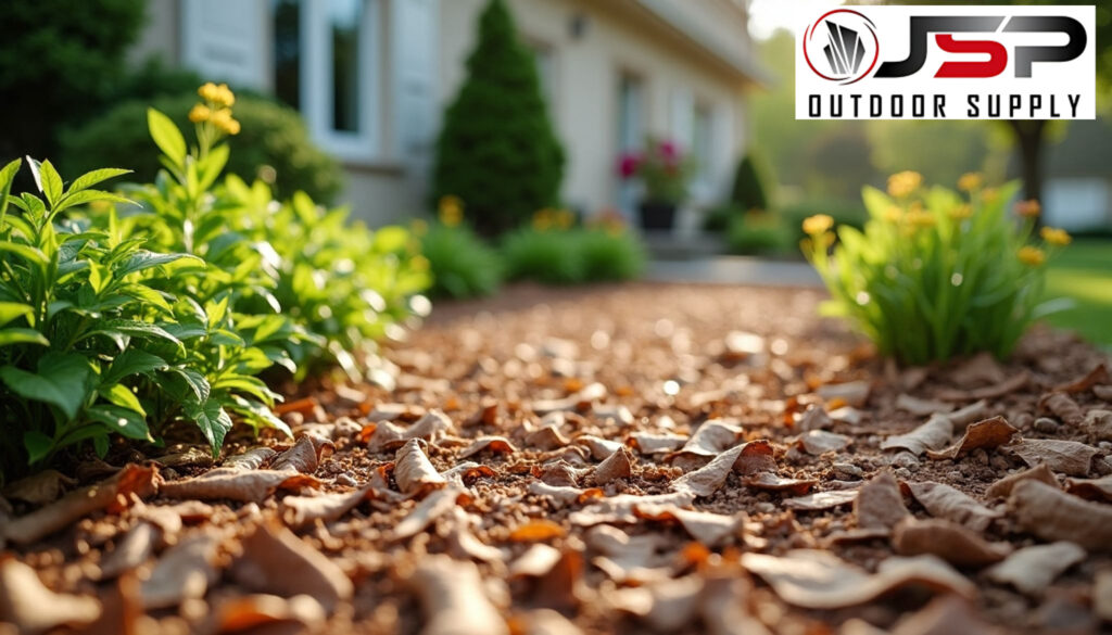 A view of bark mulch