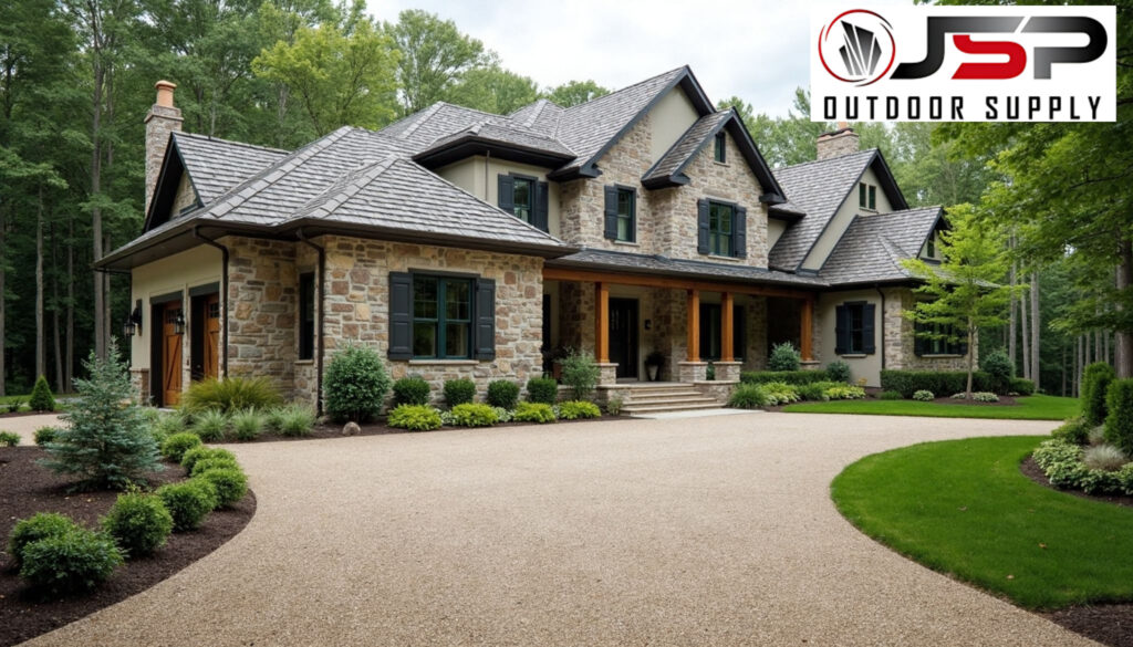 View of a gravel driveway