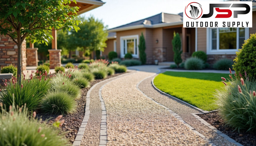 Decomposed granite is a viable option for high-traffic areas.
