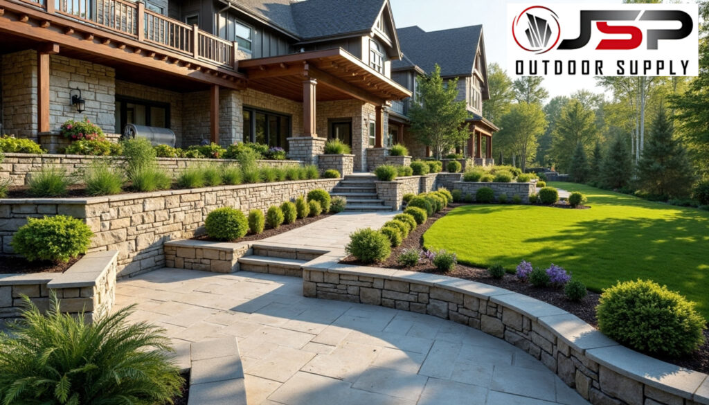 Advantages of retaining wall blocks in creating usable outdoor space.
