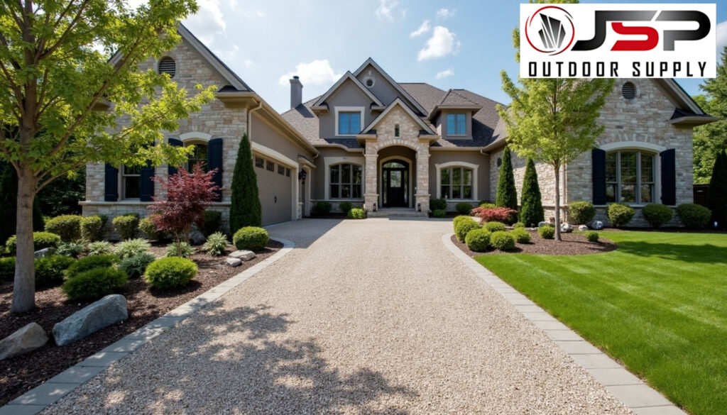 View of a gravel driveway